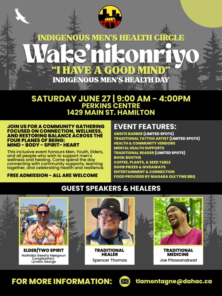 Wake’nikonriyo – Indigenous Men’s Health Day